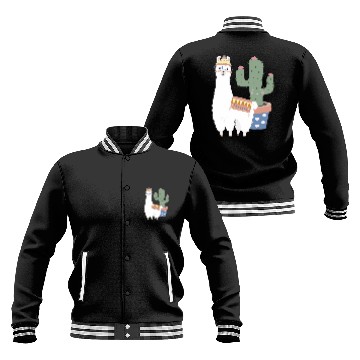 Discover Llama Pet Cute Boho Hipster Llama Alpaca Kawaii Cactus Art Pattern Baseball Jackets