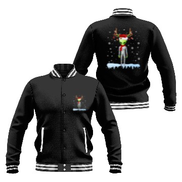 Discover Aliens UFO Reindeer Santa Alien Christmas Lights Baseball Jackets
