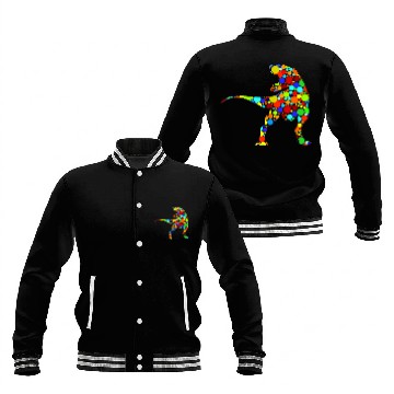 Discover Dinosaur Pet Polka Dot Pattern Happy Dot Day Lover Baseball Jackets