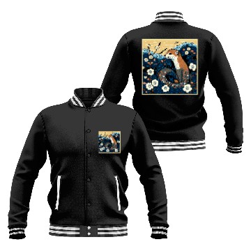 Discover Ferret Pet Surrealism Japanese Painting Weasel 3 Baseball Jackets