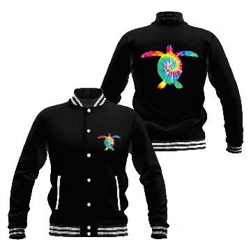 Discover Tie Dye Sea Turtle 2Diver Turtle Lovers Baseball Jackets