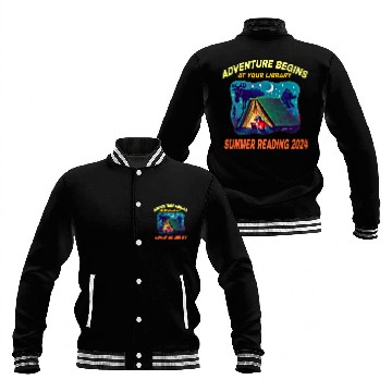 Discover Book Fun Adventure Begins At Your Library Summer Reading Program 04 05 Zip Baseball Jackets