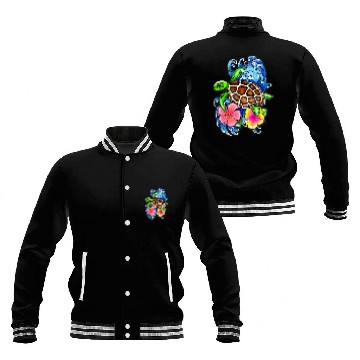 Discover Turtle Pet and Hibiscus Baseball Jackets