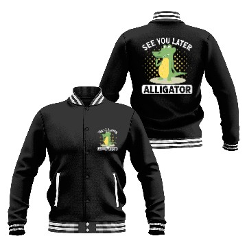 Discover Alligator Pet See You Later Alligator Crocodile Rainbow Leopard Baseball Jackets