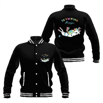 Discover Unicorn Pet Skydiving Magic Baseball Jackets