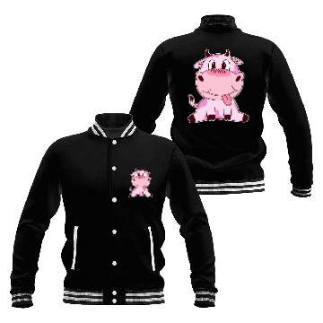 Discover Cow Pet Cute Strawberry Cow Pink Baseball Jackets
