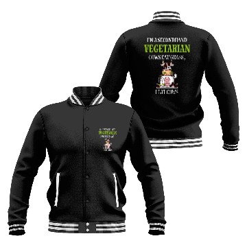 Discover Cow Pet VEGETARIAN COWS EAT GRASS I EAT COWS Baseball Jackets