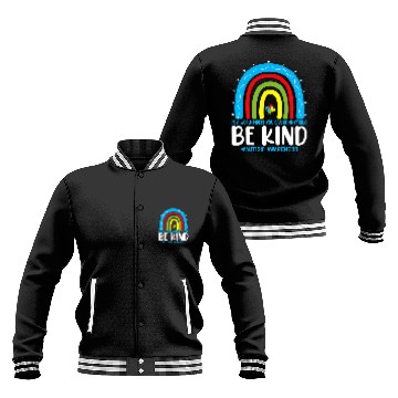 Discover Autism Puzzle Be Kind Autism Awareness Rainbow Leopard Choose Kindness Baseball Jackets