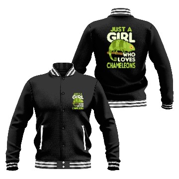 Discover Chameleon Pet Reptile Lover Women Gift Idea Baseball Jackets