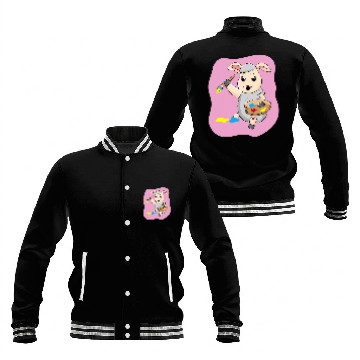Discover Sheep Pet Painting Artsy Drawing Lamb Baseball Jackets