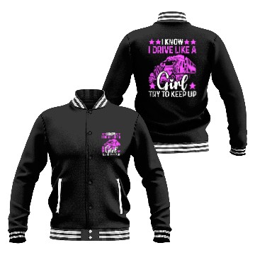 Discover Funny Semi Truck Driver Female Trucker Baseball Jackets