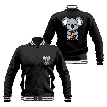 Discover Koala Pet Kawaii Koala Bear Bubble Tea Drink Koala Loves Boba Tea Baseball Jackets