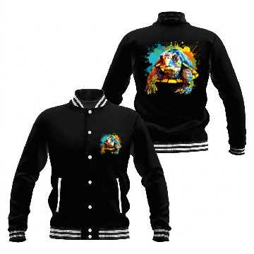 Discover Turtle Pet Splash Art Box Turtle Lover Colorful 1 Baseball Tees Baseball Jackets