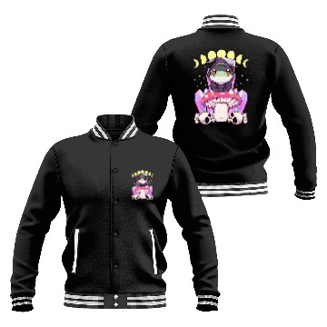 Discover Frog Pet Pastel Goth Kawaii Mushroom Moon Phase Grim Reaper Frog Baseball Tees Baseball Jackets