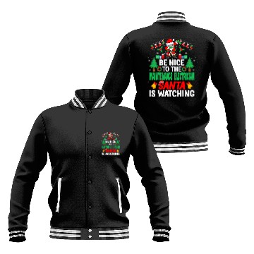 Discover Be Nice to the Maintenance Electrician Santa 2Christmas Baseball Jackets