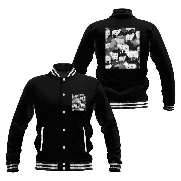 Discover Sheep Pet Silhouette Rustic Wool Elegance Baseball Jackets