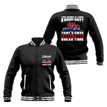 Discover Truck Fun 18 Wheeler Freighter Truck Driver 5 Baseball Jackets
