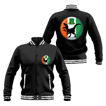 Discover Dinosaur Pet Ireland Flag Saint Patricks Day Velociraptor Baseball Jackets