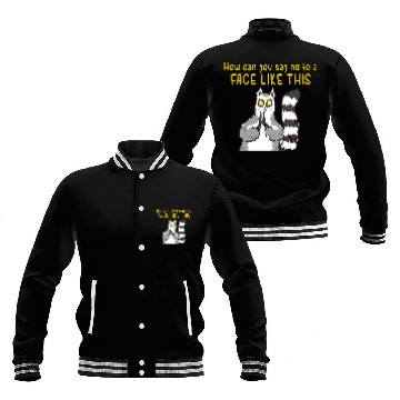 Discover Lemur Pet How Can You Say No Face Baseball Jackets