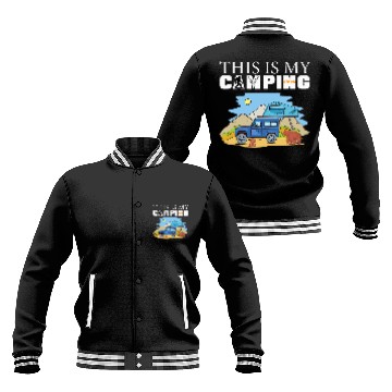 Discover this is my camping rv van camping saying happy camper bear 1 Baseball Jackets