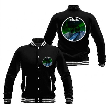 Discover Bear Pet Alaska Northern Lights Bear Baseball Jackets