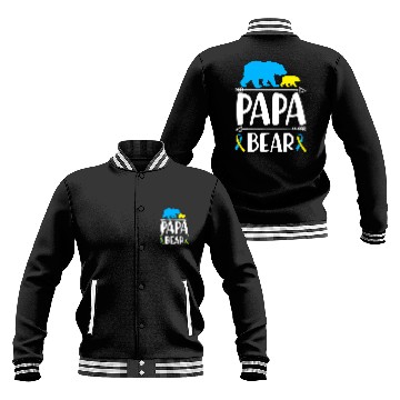Discover Bear Pet Mens Papa Bear Down Syndromes Awareness Proud Dad Baseball Tees Baseball Jackets