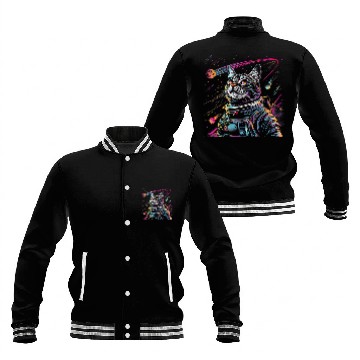 Discover Tabby Space Cat Astronaut Kitty Color Space Design Baseball Tees Baseball Jackets