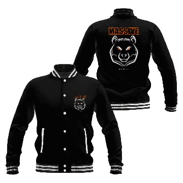 Discover Bear Pet Bear Head Bodybuilding Gym Fitness Training Solid Orange Baseball Jackets