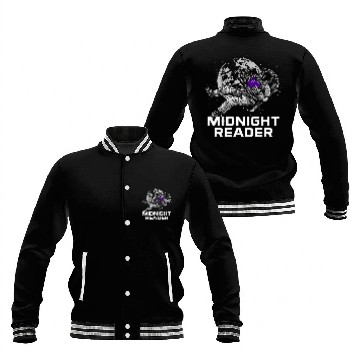 Discover Midnight Reader Bookworm Reading Coachs Book Lover 4 Baseball Jackets