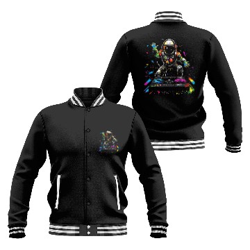 Discover Astronaut EDM Dance Festival Space Planets Solar System 8 Baseball Jackets