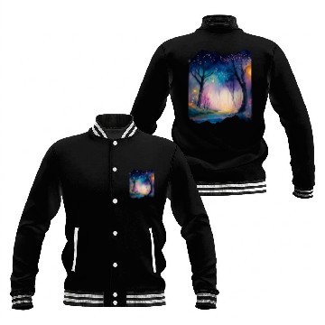 Discover Boho Chic Floral Galaxy Enchanted Forest Night Sky Baseball Tees Baseball Jackets