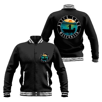 Discover Alice Lake Wisconsin Fishing Sunset Baseball Jackets