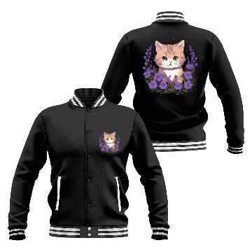 Discover cat lavender flowers photography bushes lavenderfields Zip Baseball Jackets