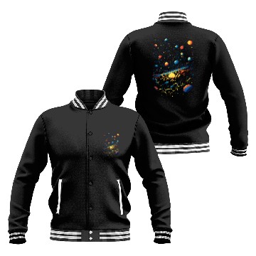 Discover Colorful Galaxy Planet Solar System Universe UFOS Astronaut 27 Baseball Jackets