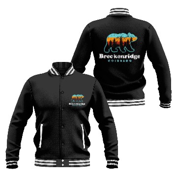 Discover Bear Pet Breckenridge Colorado Bear Retro Mountains Trees Baseball Jackets