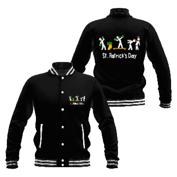 Discover Beer Fun St Patricks Day Men Drunk Green Beer Baseball Jackets