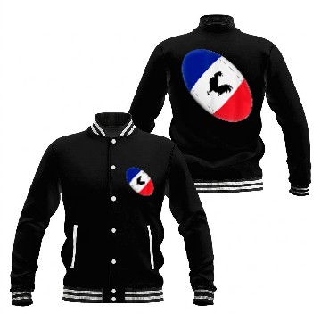 Discover France Rugby XV Jersey Zip Baseball Jackets