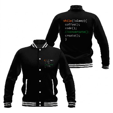 Discover Coffee Fun Code Create Computer Science Programming Geek Baseball Jackets