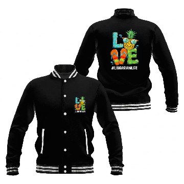 Discover Librarian Job Love pineapples 2Summer Librarian Baseball Jackets