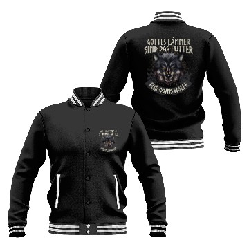 Discover Odins Wolves God Lamb Germanen Clothing Saying Viking Baseball Jackets