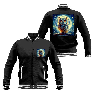 Discover Owl Pet Ancient Hellenic Owl Vibrant Bird Nerd T Boho Nature 6 Baseball Jackets