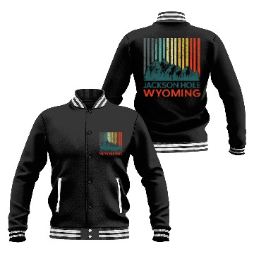 Discover Jackson Hole Wyoming Nature Hiking Outdoors Retro Baseball Jackets