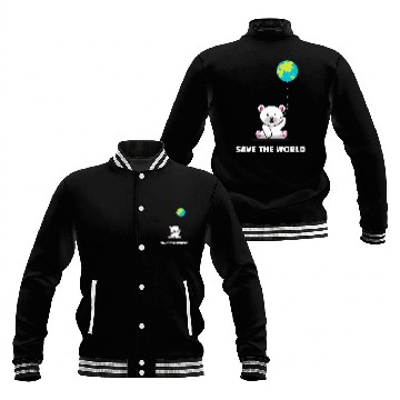 Discover Bear Pet Polar Bear Earth Day Everyday Hour Baseball Jackets