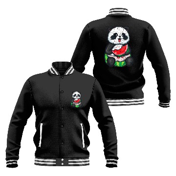 Discover Panda Pet Kawaii Panda Eating Watermelon Grunge Baseball Jackets