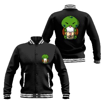 Discover Turtle Pet Kawaii Turtle Boba Milk Tea Bubble Tea Anime Baseball Jackets