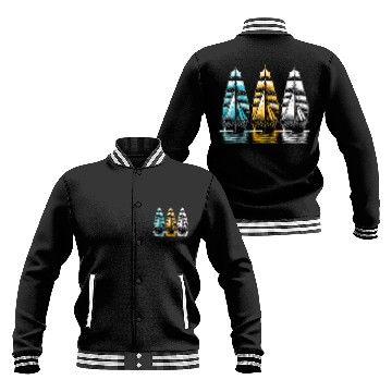 Discover Sailing Ships s I saw three ships Christmas Carol Baseball Jackets