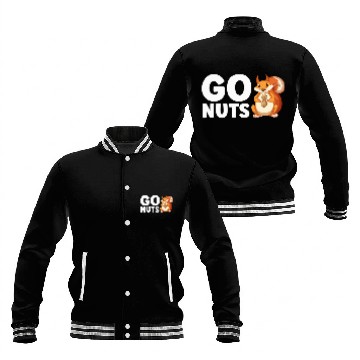 Discover Squirrel Pet Go Nuts Squirrel Walnut Healthy Delicious Nuts Baseball Jackets