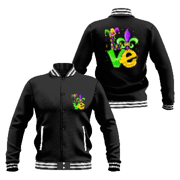 Discover Mardi Gras Love Funny New Orlean carnivals Men Womens Baseball Jackets
