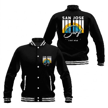 Discover San Jose Surf Vibes Ride the Silicon Waves Baseball Jackets