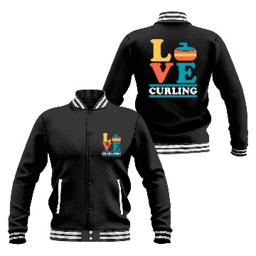 Discover Love Curling Curler Sport Lover Curling Stone Baseball Tees Baseball Jackets